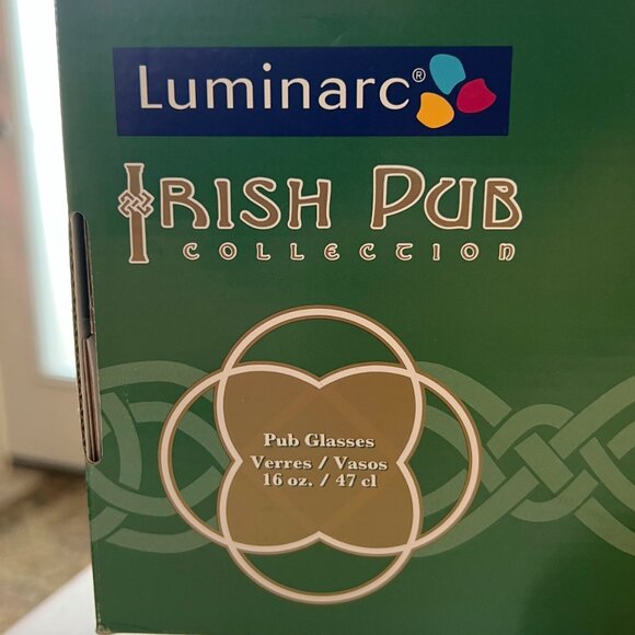 Luminarc Premium Brand New Set of 4 Labelled Irish Pub Glasses! - Picture 11 of 14